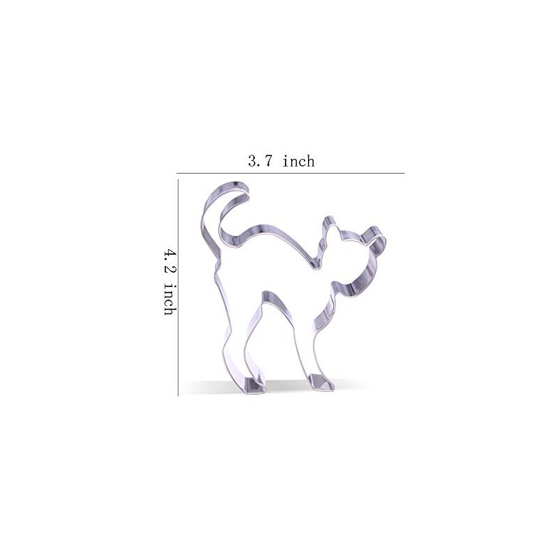 4.2 inch Scared Cat Cookie Cutter - Stainless Steel