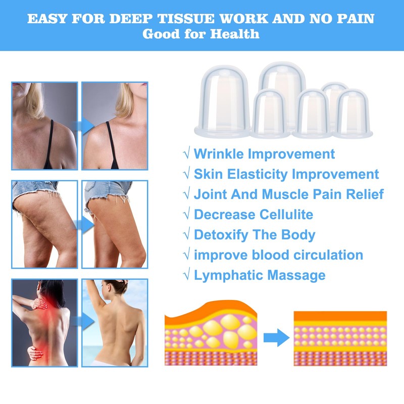 Excitsayno Silicone Cupping Therapy Set - Cupping Kit for Massage