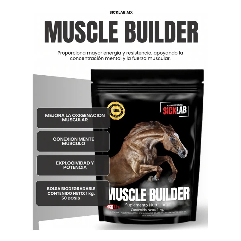Suplemento Muscle Builder Para Caballos - Sicklab 1 Kg