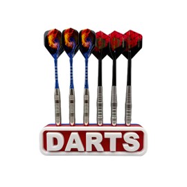 Manio 3DP 6 Slots Darts Stand -Dart Holder -Darts - Custom Colors- New Classic Design - Screws Included for Optional Wall Installation (Blue/red/White)