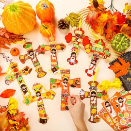 Watersay 48 Set Religious Cross Craft Kit Christian DIY Paper Crafts Make Your Own Hanging Ornament Crafts for Sunday School VBS Church Classroom Art Project Home Activities