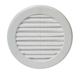 Vent Systems 4" Inch (Opening Dimensions) White Soffit Vent Cover with Flange - Pack of 10 Plastic Round Air Vent Grille - Built-in Insect Screen HVAC for Bathroom, Home 5.2" Inch (Outer Dimensions)