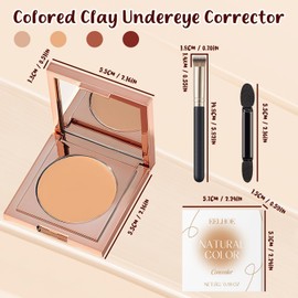 Colored Clay Undereye Corrector, under Eye Concealer, under Eye Color Corrector, Undereye Color Corrector for Dark Circles, Under Eye Corrector for Dark Circles with Brush (Medium)