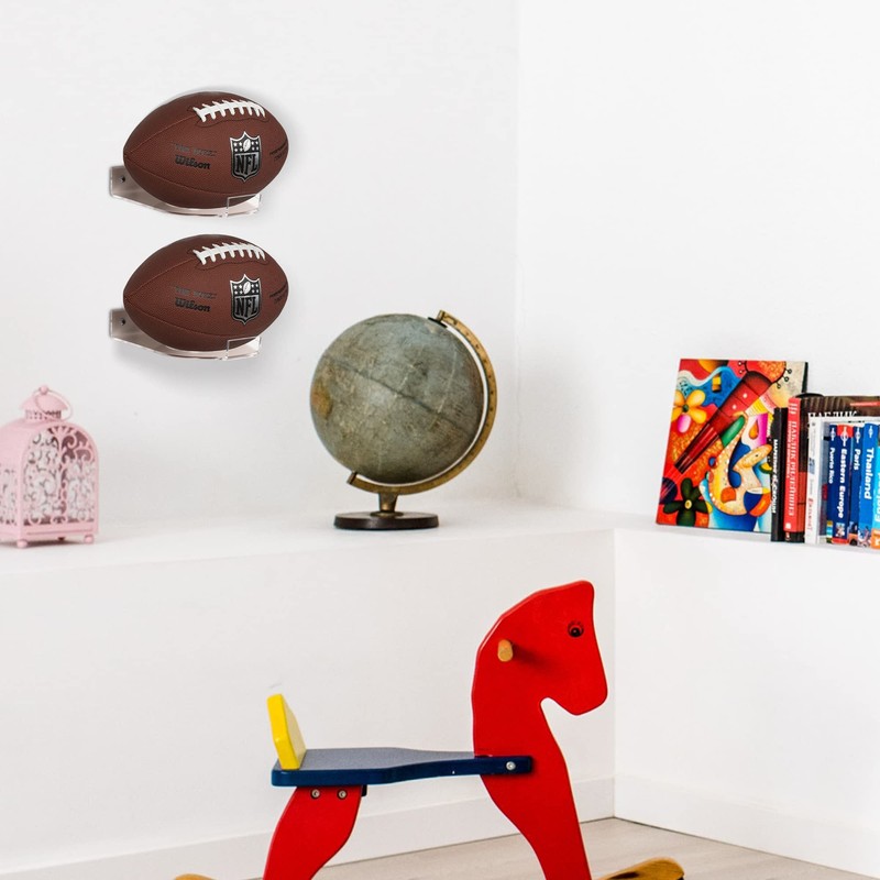 2 Pcs Football Display Stand Clear Football Holders for Display