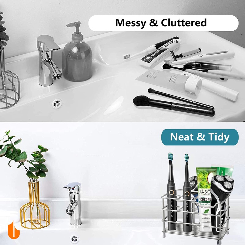 Urbanstrive 304 Stainless Steel Bathroom Toothbrush Holder Toothpaste Holder Stand