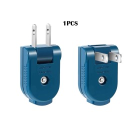 TECHZONE 1PCS 2-Prong Extension Cord Plug 125V 15A Rotatable Replacement End
