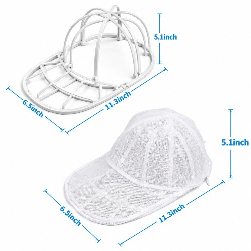 Baseball Cap Washing Cage & Mesh Laundry Bag Set –