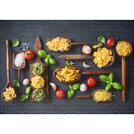 Ulmer Puzzleschmiede - Cucina Italiana Puzzle - Classic 1000 Piece Puzzle - Italian Cuisine Puzzle with Pasta and Pasta on Original Wooden Spoon Collection