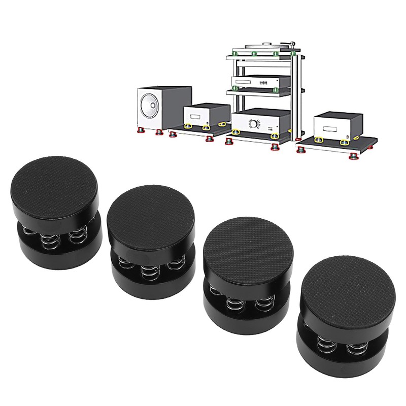 4Pcs Aluminum Spring Speakers Spikes Isolation Stand Shock Absorption Bearing