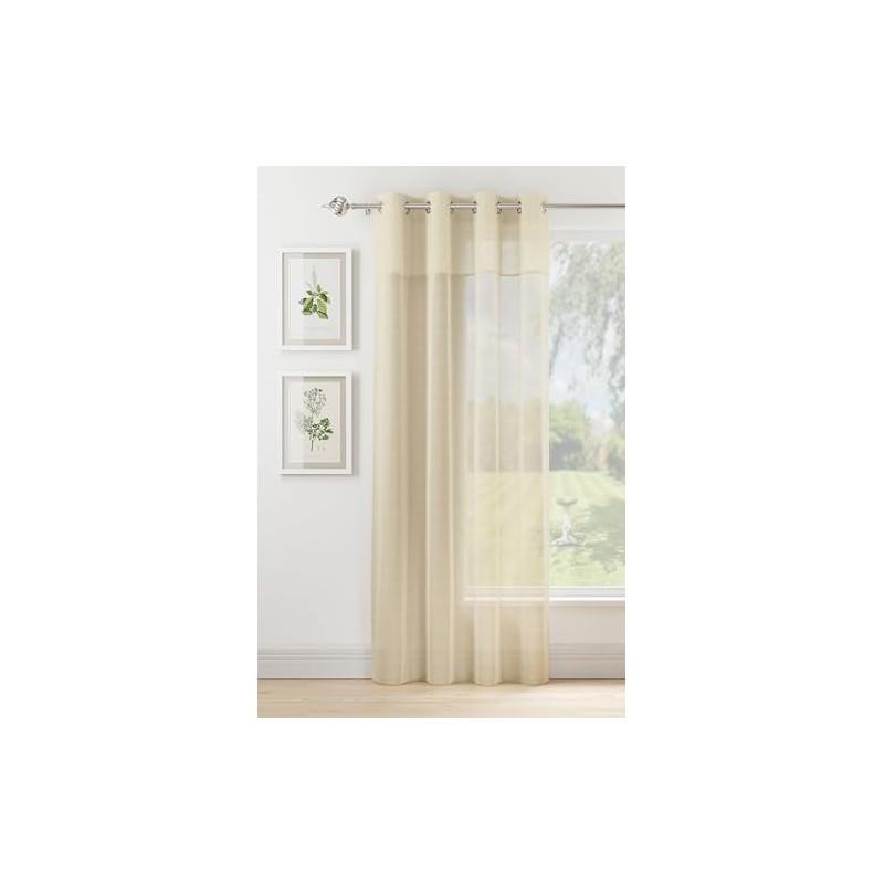 Maple Textiles Eyelet Ring Top Heading Voile Curtain Panels Soft