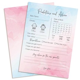 20pcs Gender Reveal Games Baby Prediction Cards Decorations Blue Pink