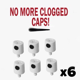Generic Spray Paint Caps for Herculiner Truck Bed Liner Spray Paint, (6) Pack OEM Direct Fitment Caps, White/Black