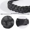 Fumwase 5 Strands Synthetic Hair Braided Headbands Stretch Elastic Classic