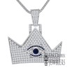 Usdiamondking Mens Real Genuine White Gold Sterling Silver Crown Evil