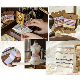 60pcs Vintage Thick Cutout Bow Tie Flower Scrapbook Paper Collage Supplies, Long Strip Bow Tie Flower Paper Cut Outs stickers Bulk for Crafts Scrapbooking Card Making Bulletin Board