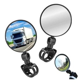 2 Piezas Espejo Retrovisor Bicicleta y Bicicletas Eléctricas, Espejos Retrovisores Ajustables Giratorios para Manubrio Plegable, Espejo para Bicicleta