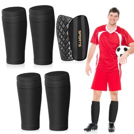 BNGXR Football Shin Pads, Shin Pads with Non-Slip Sleeves and Optimised Pocket, Double Layer Shin Pads, Football, for Protection of Legs, for Children, Teenagers, Adults