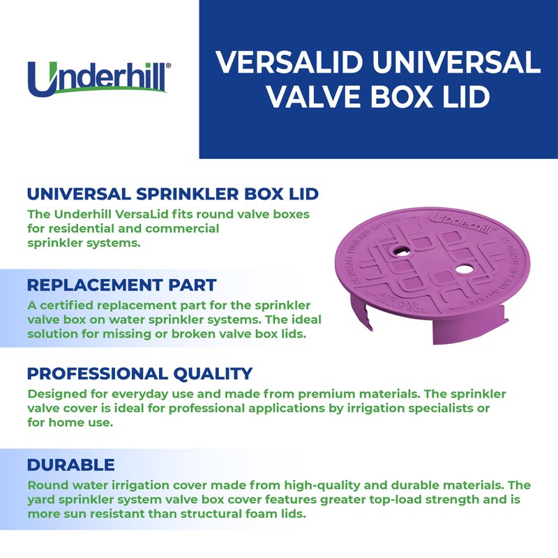 Underhill Sprinkler Valve Round Box Lid, VersaLid 10 Inch Universal,