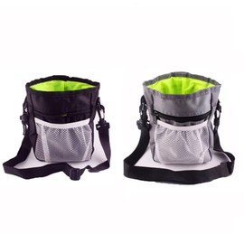 tooloflife Pet Room Dog Treat Pouch Bag, Dog Walking Bag Multiple Pockets Training Pouch Carries Dog Training Clicker Adjustable Belt And Shoulder, Black+Grey