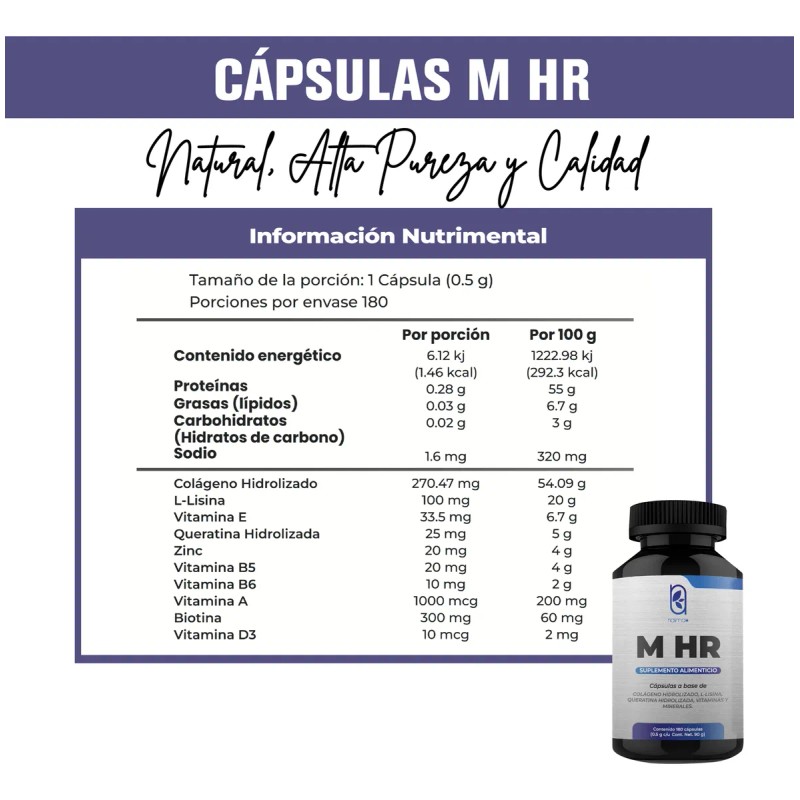 Vitaminas Cabello Y Barba Hombres 180cáps | Men's Hr |