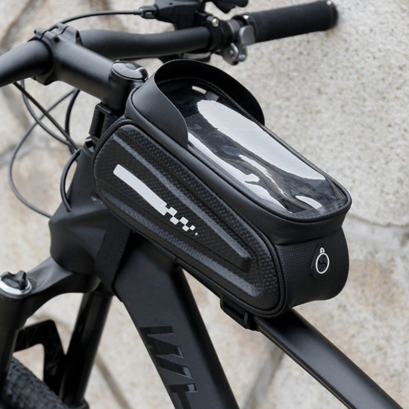 PVC Black Hard Shell Waterproof Performance Touching Screen Bike Bag
