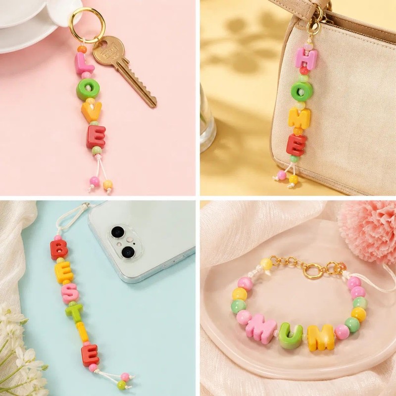 LILALILAC 180Pcs Chunky Letter Beads for Bracelet Making