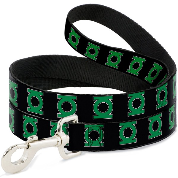 Buckle-Down Pet Leash - Green Lantern Logo Black/Green - 4 Feet Long - 1" Wide