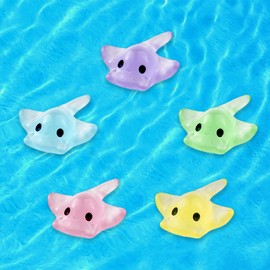 20Pcs Mini Resin Glow in the Dark Stingray Figurines - 6 Colors Realistic Cute Sting Ray Decorations for DIY Dollhouse, Micro Landscape, Aquarium Models, Tiny Ornaments & Portable Collectibles