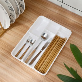 Utensil Organizer For Kitchen Drawers | Drawer Organizer Utensil Organizer,Home Organization Non-Slip, Adjustable Compartments Cutlery Tray For Silverware