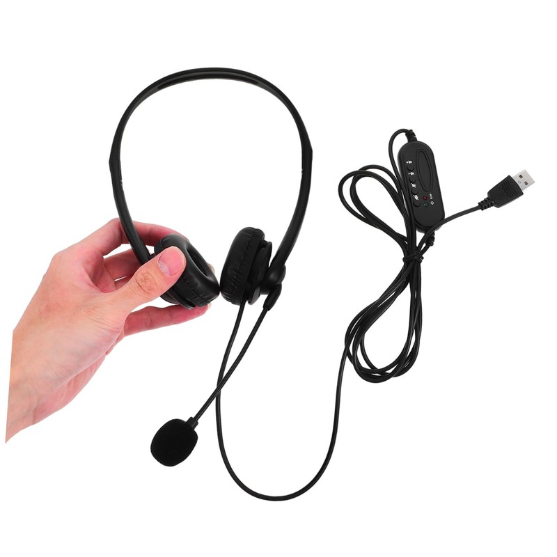 Mikinona Noise Cancelling Office Headphones with Microphone Comfortable Call Center