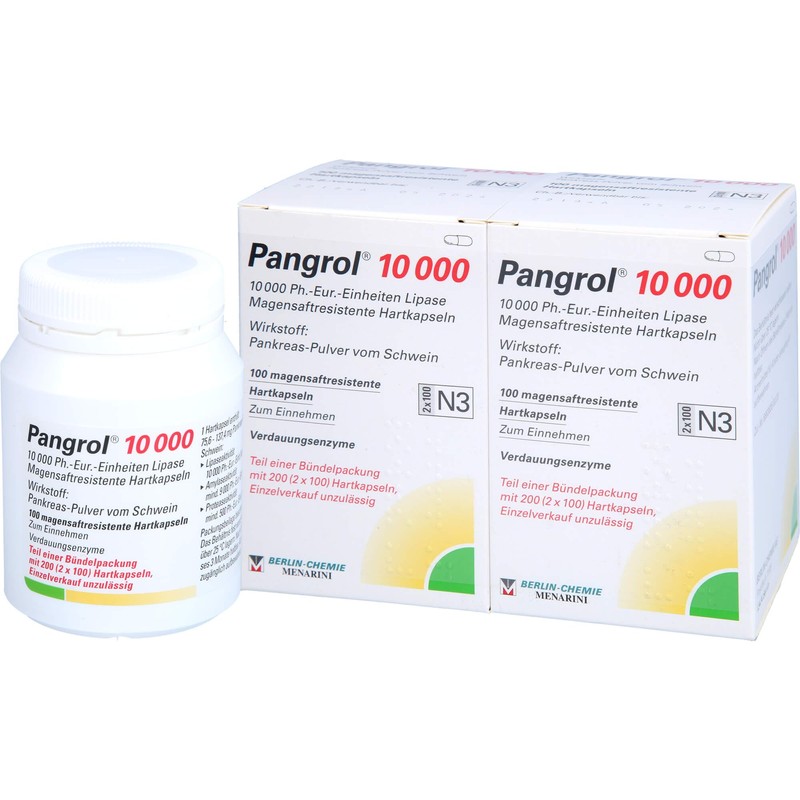 PANGROL 10,000 Hard Cps.with Gastric Juice Coating Pell Pack of