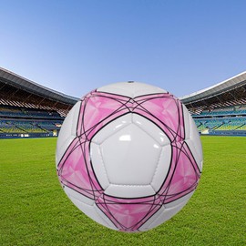 SUQ Training Football, Thickened Pentagram Pink Traditional Football Size 5, Indoor & Outdoor Match Football, for Children, Adults, Exercise Competitions, Entertainment, Games, for Park, Beach, Garden