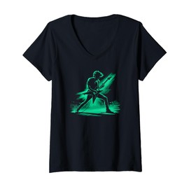 Womens Electric Guitar Player Instrument Electric Bass Guitar Rock V-Neck T-Shirt