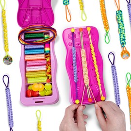 brenzo Friendship Bracelet Making Kit for Girls 8-12, Pink String Bracelet Maker, Arts and Crafts for Kids Ages 8-12, Birthday Gifts for 8 9 10 11 12 Year Old Girls (Simple)