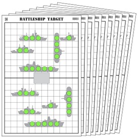 Freedom Gun Targets 25 Pack Paper Shooting Targets for Gun Ranges, Handguns, Rifles, Pistols, BB Guns, Green Battleship Game Target (12x18)