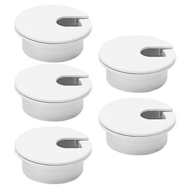 EASYEAH 5 Pcs Desk Grommet 2" / 50 mm, Desk Cord Hole Cover, Cable Grommet ABS Plastic, Desk Hole Grommet for Home & Office Pc, Detachable Cable Cord Organizer-White