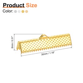 sourcing map 200Pcs 30mm Ribbon Crimp Clamp Ends, Bookmark Pinch Crimp Ends, Fasteners Clasp Crimp Ends for Bracelet Necklace Jewelry Making, 4 Colors