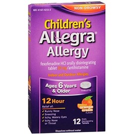 Allegra Children's Allergy Orally Disintegrating Tablets Orange Cream Flavored 12 Tablets (Pack of 2)