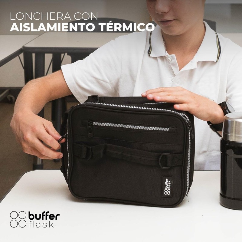 Buffer Flask Lonchera Térmica Grande Expandible para Adultos Amplia -