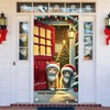 Saoplasa Christmas Door Cover with Cats 71 x 35 Inch