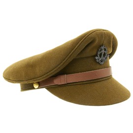 IMA British WWII Officer Peaked Visor Cap- Size US 7.5 (60cm) Olive Drab