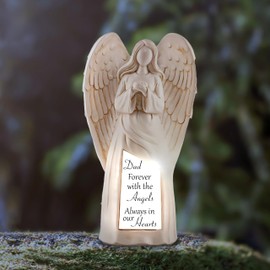Garden Angel Memorial Decoration Solar Lights - Sympathy Gifts for Loss of Dad - in Loving Memory Ornament Father's Day - Garden Praying Angel Figurines for Loss of Loved Ones Outdoor Garden