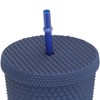 Coffee Tumbler with Lid and Straw Matte Dark Blue Double