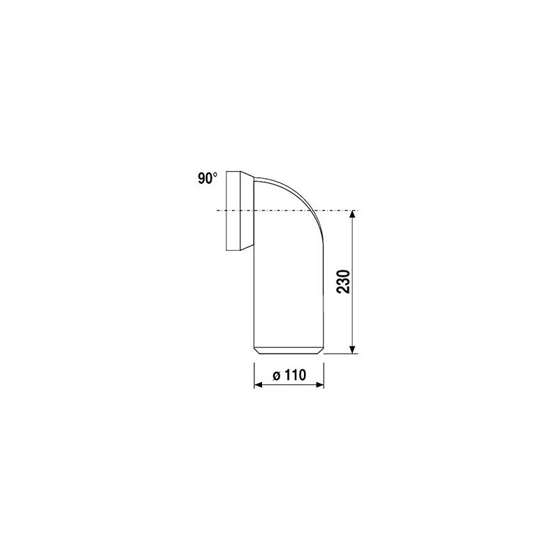 Sanit Toilet Connection Elbow DN100 White (Variant: DN100 90°)