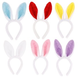 ACO-UINT 6Pcs Bunny Ears Headband Easter Plush Bunny Ear Bulk Bunny Ears Rabbit Ears Headband for Party Favor and Costume Decoration Bunny Ears for Adult