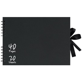 Vienrose 29.5 x 21.5 cm Scrapbook Photo Album for DIY Photo Album with 40 Pages Black Kraft Paper, Photo Book for Gluing, Album for Couples, Babies, Weddings and Family, Black