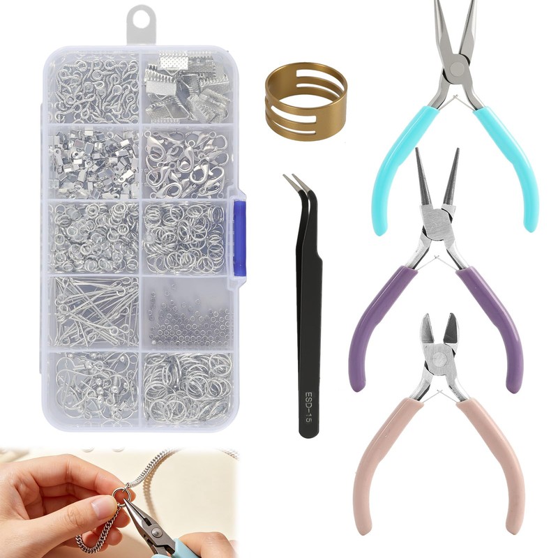 710 Pcs Jewellery Earring Making Kit with Jump Rings Pliers