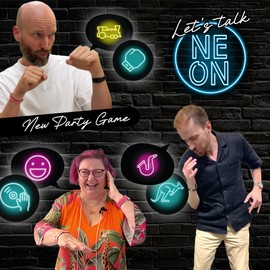 HABA Let's Talk Neon - Blue Party Game from 8 Years - Players Combine Sounds & Gestures - Action & Fun Guaranteed - 2013265001