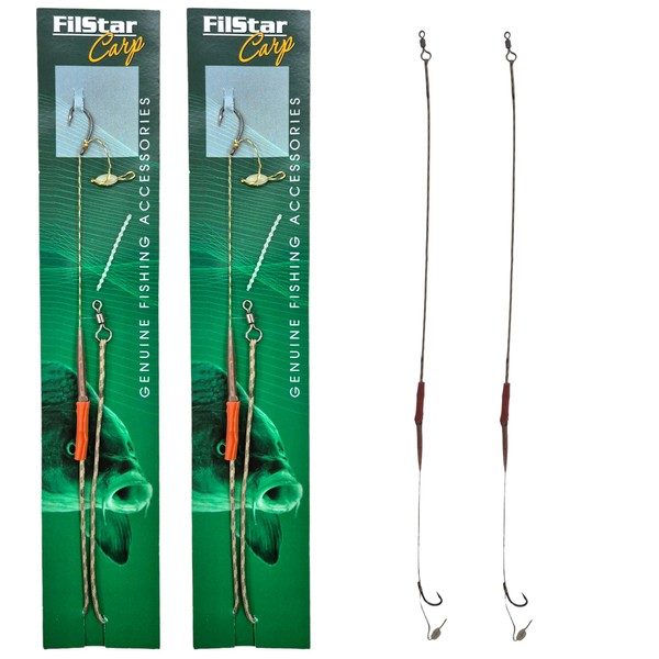 PRO FILSTAR Carp Fishing Long Hair Rig 2 Pieces -