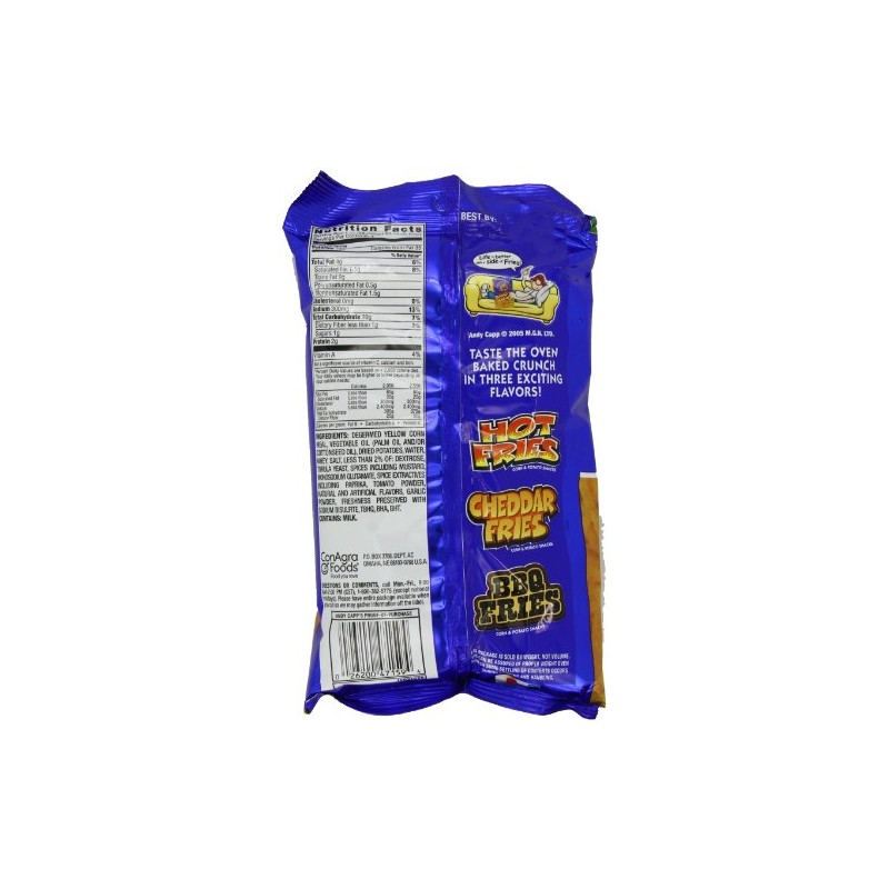 Andy Capp's Hot Fries Snacks, 3 oz, (Pack of 12)